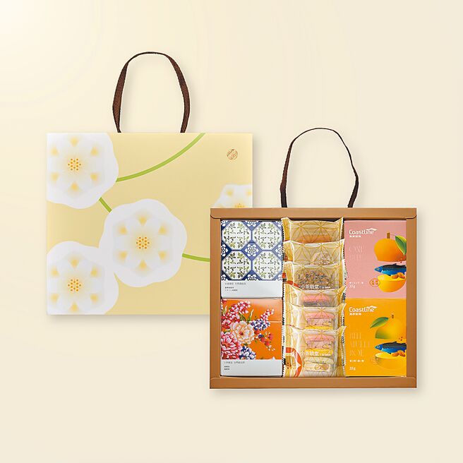 小茶栽堂最熱銷「馥寓禮盒」，包含人氣最高的茶葉、永續職人與漁戶契作果乾烏魚子、馬卡龍牛軋糖以及點心，新春早鳥價1,480元。圖／小茶栽堂提供