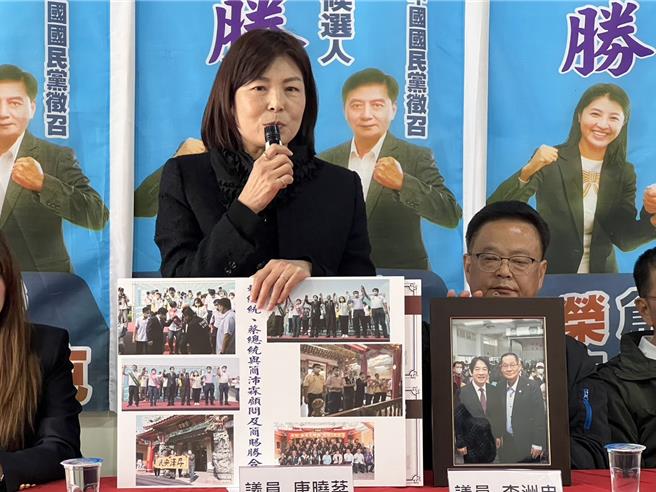 南投县议员唐晓棻说，简赐胜家族人品获前总统蔡英文、总统赖清德肯定，行政院长还聘简父简沛霖为行政顾问。（杨静茹摄）