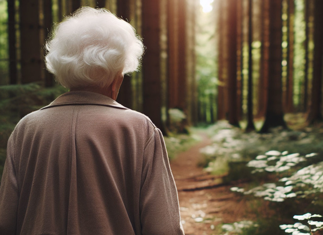 一名老妇人失踪当天被Google街景车拍到最后身影，调查人员循着这条线索，果真在荆棘丛找到她的遗体。（示意图／AI生成图）
