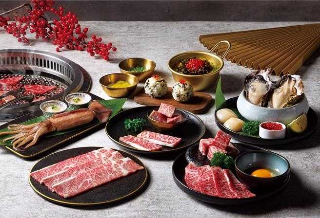 王品集團三大燒肉品牌包括肉次方，限時推絕品名物如阿根廷魷魚、日本和牛等加價購69元起。（王品集團提供／朱世凱台北傳真）