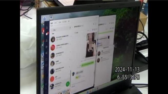 恋爱诈欺机房成员假冒直播主与被害人聊天。（图调查局提供）