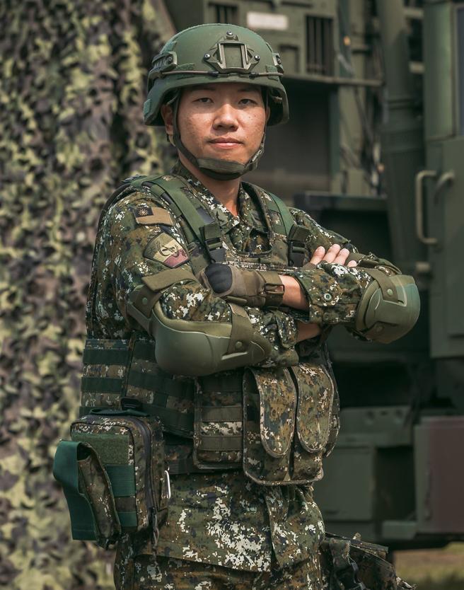 雷达班长林俊梁上士。（记者陈怡璇摄）
