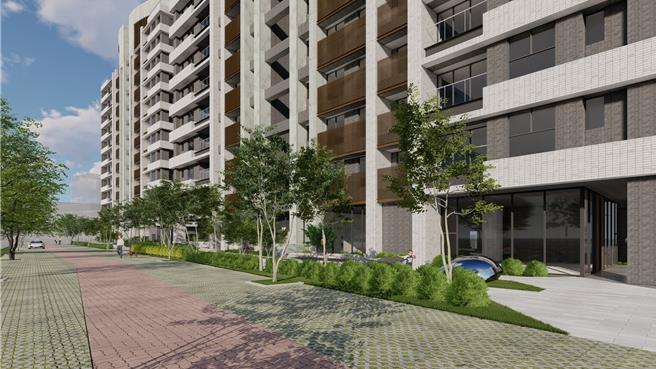 安平二期国宅都更重建后模拟图。（都发局提供／曹婷婷台南传真）