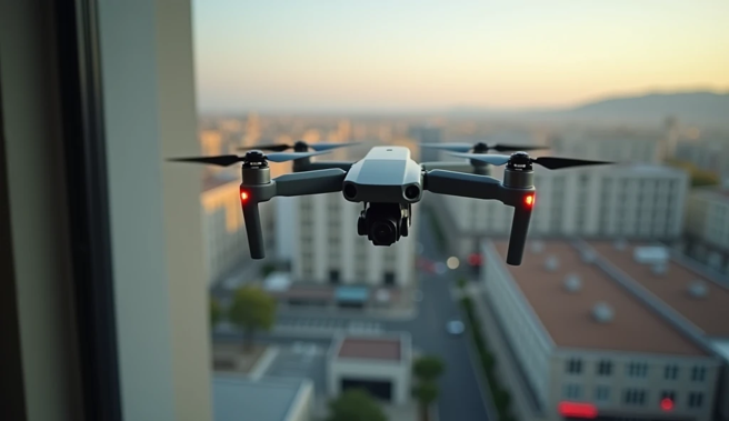 一名男子操控无人机对饭店房客进行非法偷拍，不雅影片数量惊人，最终被警方逮捕。（示意图、与本案无关／AI生成）