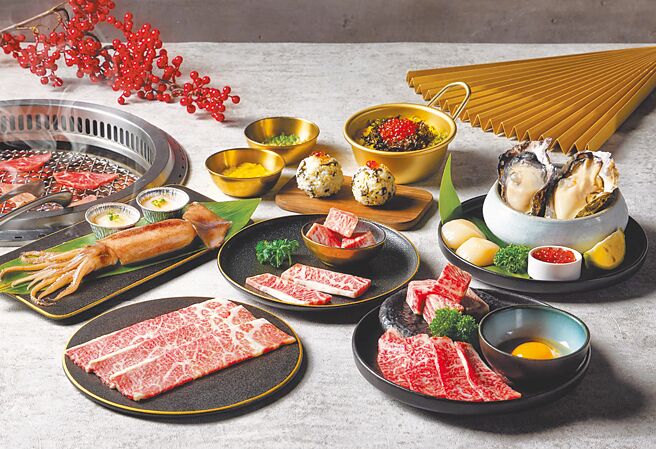 王品集團三大燒肉品牌包括肉次方，限時推絕品名物如阿根廷魷魚、日本和牛等加價購69元起。（王品集團提供）
