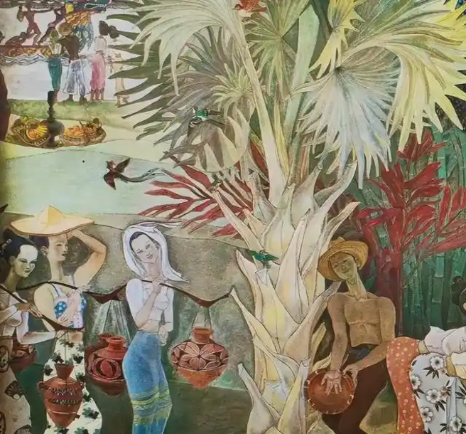 首都机场壁画裸女图展示时引起轰动，许多外国媒体也做了报导。（图/凤凰网）