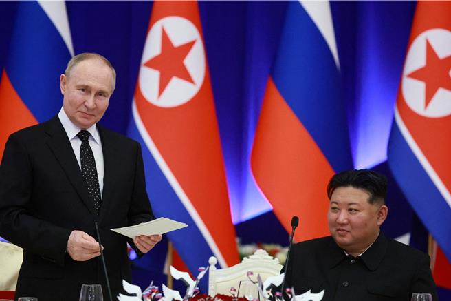 圖為俄羅斯總統普丁與北韓最高領導人金正恩。（路透社）