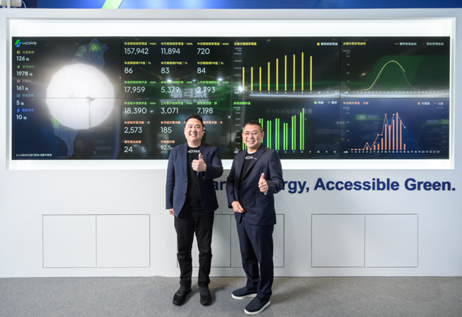 泓德能源公布2024年累计营收突破百亿，创歷史新高。(左起)泓德能源集团董事长谢源一、总经理周仕昌。图/泓德能源提供