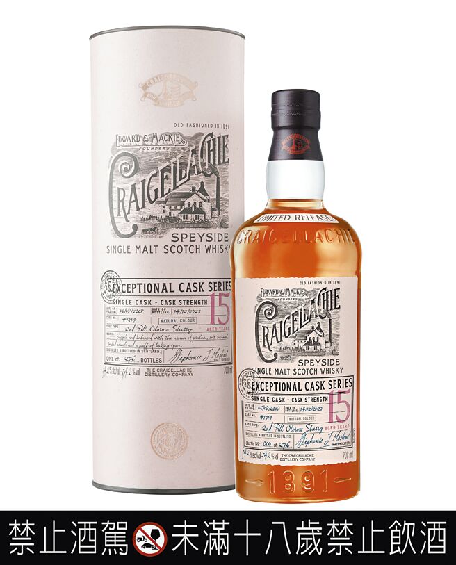 「魁列奇15年Oloroso雪莉桶單桶原酒」於2024年12月底在台上市，口感柔軟且平衡，帶有果仁糖、焦糖軟糖、烤穀物脆片，以及烘烤香料的味道，全台限量276瓶，單桶裝瓶絕無僅有。建議售價6,900元。圖／業者提供