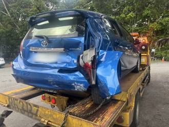 影》國1五楊高架三車追撞 北市議員林亮君遭撞車尾嚴重凹陷