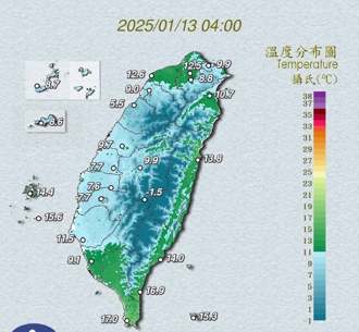 今晨剩1度！鄭明典PO全台低溫圖「缺了一塊」