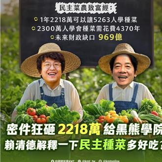 曝黑熊學院這堂課要價3840元！國民黨向沈伯洋「道歉」：實在是民主菜農