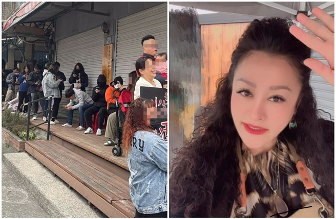 纪晓君与老公在路边摆摊卖烧酒鸡，每天吸引大批人潮排队购买。（图／samingab threads）