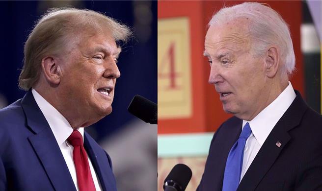 川普（左）、拜登（右）。（美聯社）