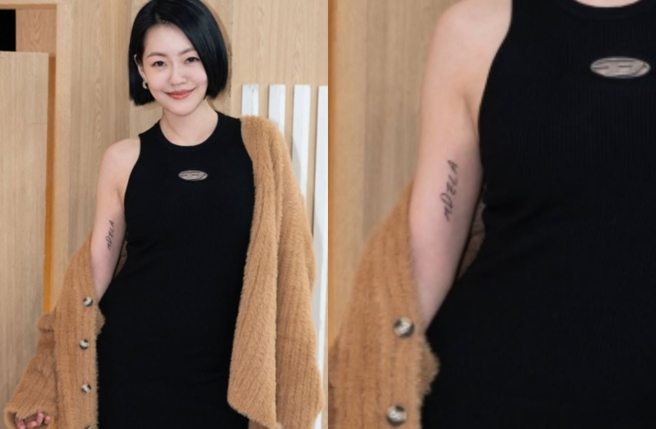 小S将一家五口英文名缩写刺在手臂上。（图／翻摄自 IG）