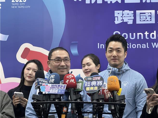 对于国发会主委刘镜清不慎透露辉达选址地点，新北市长侯友宜及台北市长蒋万安今受访皆作出回应。（吕健豪摄）