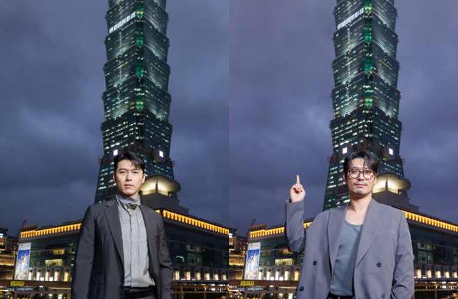 贾永婕公开玄彬与台北101合照。右为同片演员朴勋。（图／脸书 贾永婕的跑跳人生）