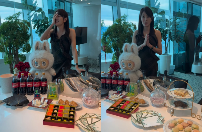 贾永婕兴奋分享为电影团队准备的下午茶点心。（图／脸书 贾永婕的跑跳人生）