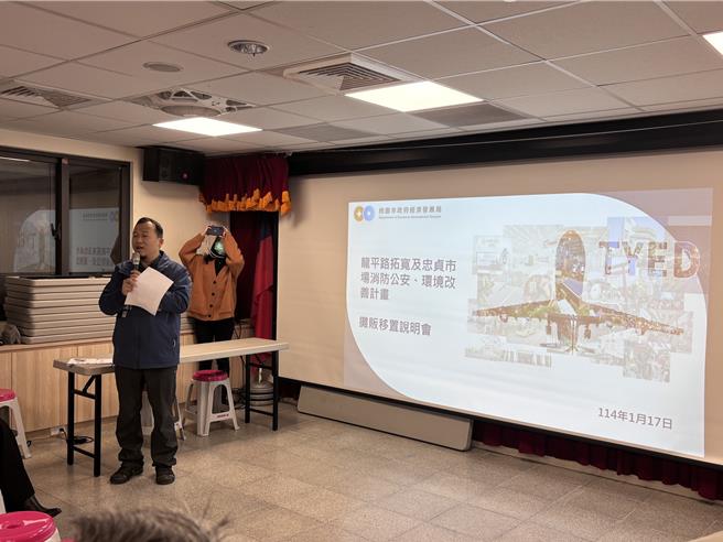 桃园市龙平路、中山路摊贩长期占用国有地做生意，配合道路拓宽等公共建设及整理市场环境，桃市经发局于市六用地临旧中山路、龙平路、贸五路侧规划临时市场整地范围供约43摊，预计2月中旬移置摊贩。（廖姮玥摄）