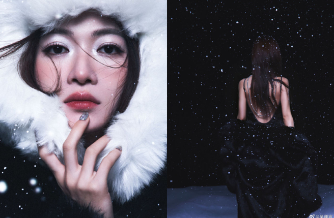 吴谨言久违更微博，四肢纤细完全不像怀孕。（图／翻摄自吴谨言 微博）