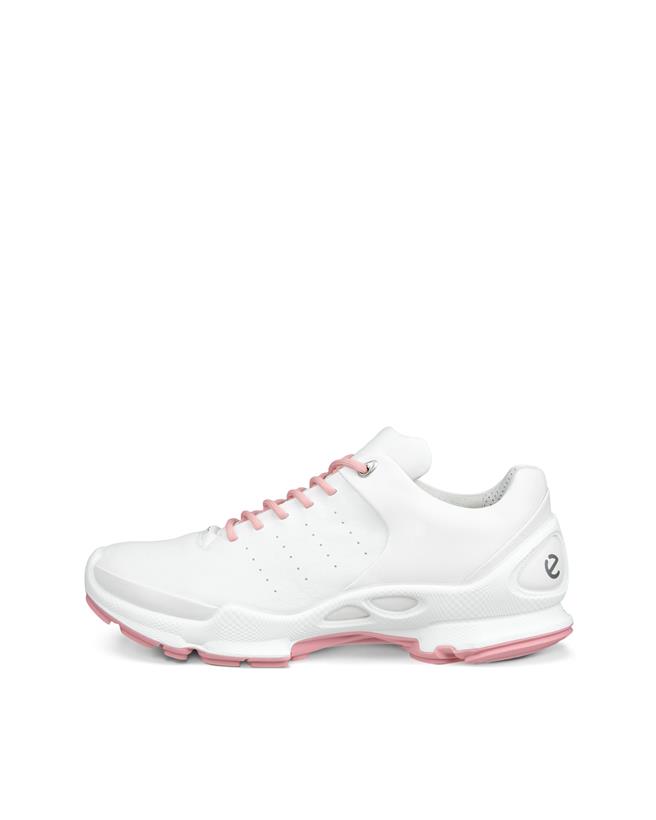 ECCO「BIOM C 健步C運動女鞋」白色／桃花粉，1萬1580元。（ECCO提供／朱世凱台北傳真）