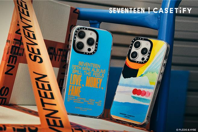 SEVENTEEN l CASETiFY 联名系列由专辑不同版本 -「FEEL BLUE」、「FEEL NEW」和「FEEL YOU」中获取设计灵感。（CASETiFY提供）