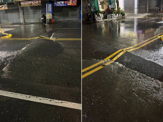 嘉義強震！高雄大寮自來水管爆裂「路面隆起狂灌馬路」 