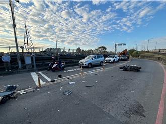 蘆洲環堤大道Y型路口車禍！小貨車疑闖紅燈 騎士遭撞飛送醫不治