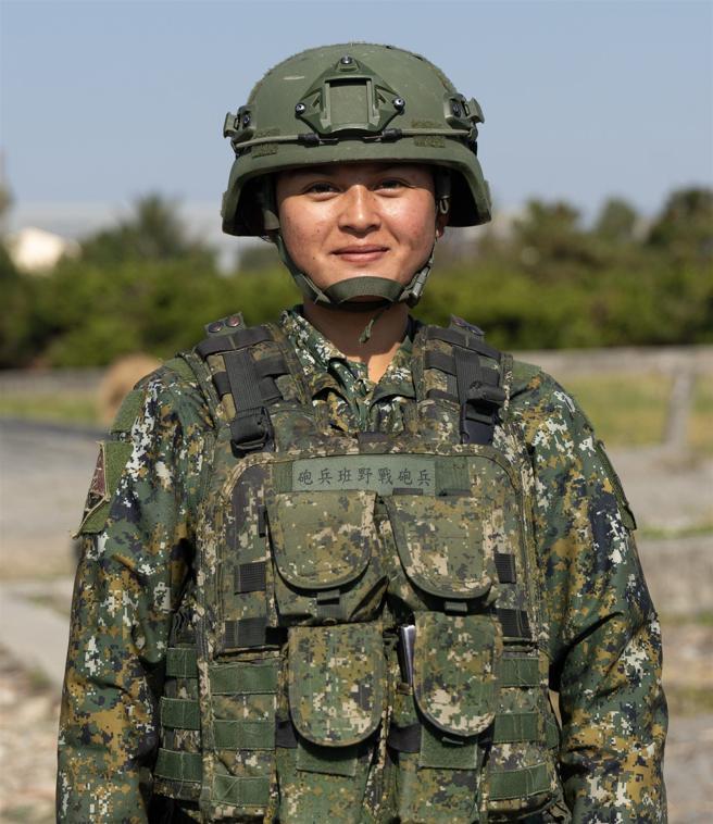 野戰砲兵田歆上兵。（記者尤韻婷攝）