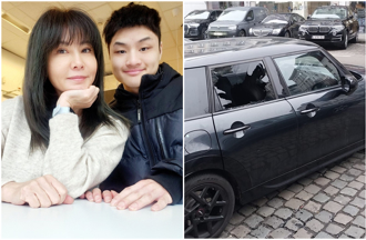 岳庭游欧被砸车爆哭！报警4小时等呒人 后窗破洞割破手惨况曝