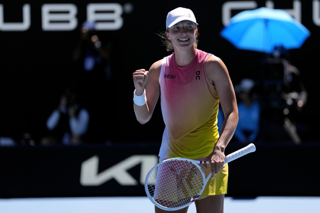 波兰好手思薇雅蒂晋级2025年澳网女单4强。（美联社）