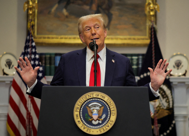 川普就任美国第47任总统21日在白宫发表谈话。（路透）