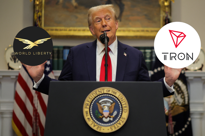 川普家族加密货币专案再次增持了陆加密货币企业家孙宇晨旗下的波场链代币。（路透社／张威翔合成）