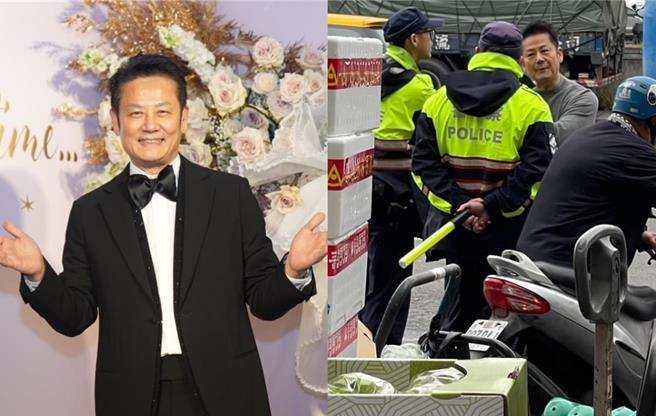 徐乃麟今早因违停遭到警方开单。（池宗玲摄、翻摄自爆料公社二社）