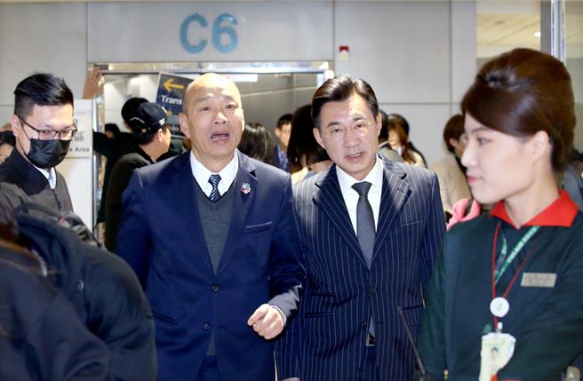 立法院长韩国瑜24日率团返国。（范扬光摄）