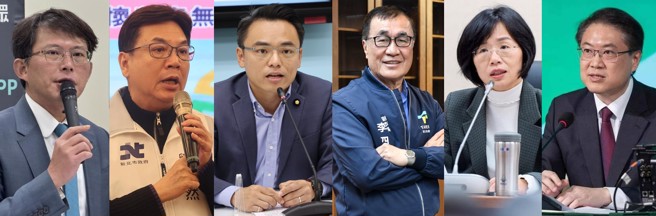 2026新北市长选举可能人选，左起为民眾党代理主席黄国昌、国民党新北市副市长刘和然、国民党立委洪孟楷、国民党台北市副市长李四川、民进党立委苏巧慧、民进党秘书长林右昌。（合成图／报系资料照、苏巧慧服务处提供）