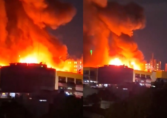 印尼格洛多克广场日前发生大火，造成6人死亡8人失踪，有女子在网路发文，老公是罹难者，但当时她与小三在商场逛街。（翻摄X／Istimewa）