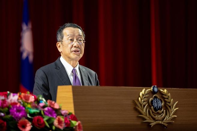  顾部长主持「114年后备军人晋任暨干部表扬典礼」。（军闻社记者陈胜勋摄）