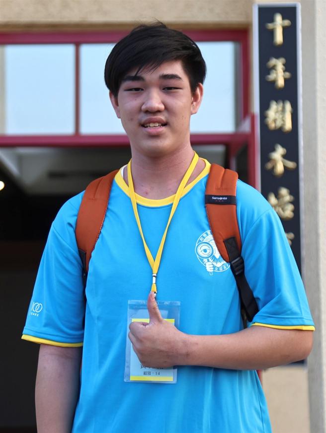 高雄中学一年级学生黄元扬。（记者孙建屏摄）