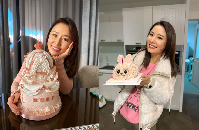 林心如49岁生日，狂收亲朋好友创意蛋糕。（图／脸书 Ruby林心如）