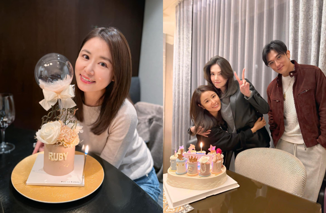 林心如49岁生日，狂收亲朋好友创意蛋糕。（图／脸书 Ruby林心如）