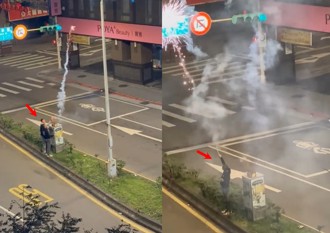 凌晨北市街頭安全島放炮擾民　年獸8＋9事後還亂丟垃圾