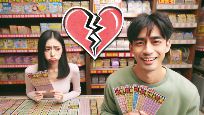 過年為了2000元刮刮樂，男友硬要玩，女子不想浪費錢，被罵小氣，女子生氣當場提分手。（示意圖、與本案無關／AI生成）