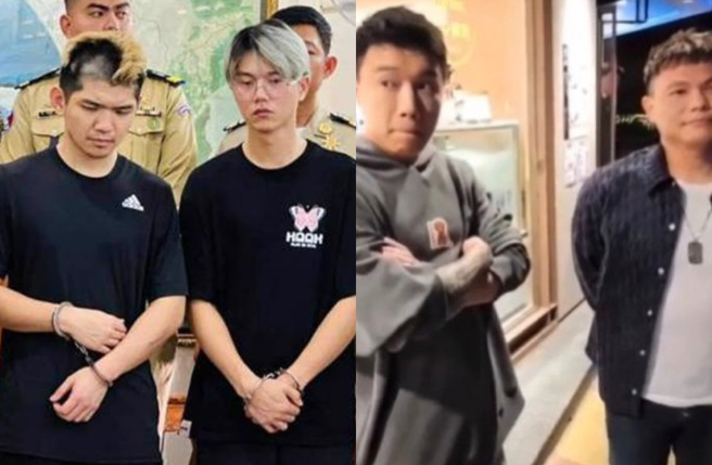 晚安小鸡(左图左)、Toyz(右图右)、超哥都成为2024流量之鬼。（图／柬埔寨警方提供、Toyz直播画面）