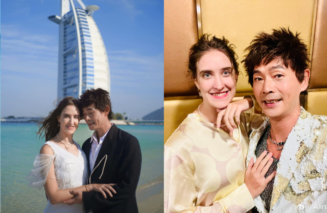 黄品源同框俄籍新婚妻拜年，她罕晒比基尼辣秀惊人身材。（图／微博 Alina艾琳Gorshenina）