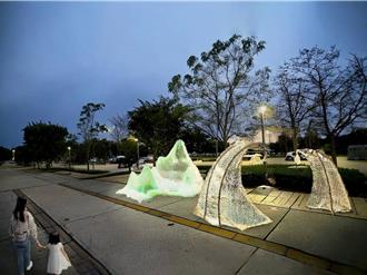 雲林推「永續燈區」 高鐵站前點亮23組再生材質花燈