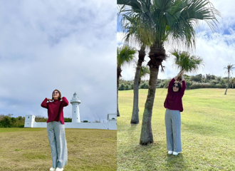 PO美照稱「比鵝鑾鼻燈塔高」 周春米遊恆春半島逗樂網友