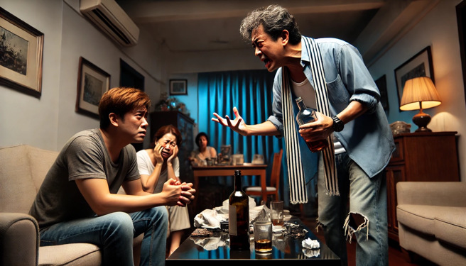 男子在過年期間酗酒，對家人惡言相向。（示意圖、與本案無關／AI生成）