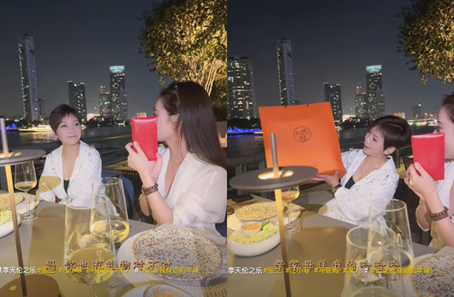 张兰赴泰过年同框亲家母，互送大手笔礼品现情谊。（图／抖音 张兰俏生活）