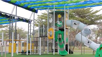 台南下營首座特色遊戲場啟用 遊具結合在地「四寶」意象